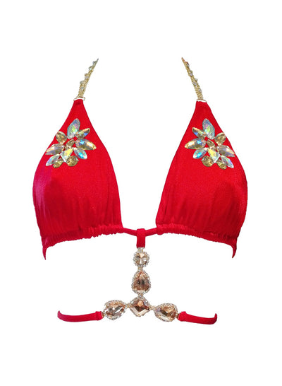 Athena Triangle Top - Red - Regina's Desire Swimwear