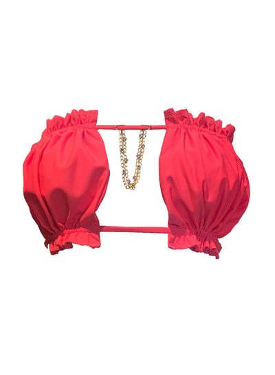 LUXE Candy Bandeau Top - Coral - Regina's Desire Swimwear