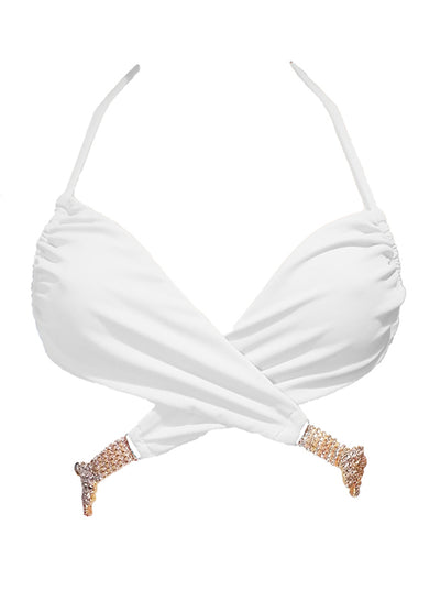 Gina Wrap Top - White - Regina's Desire Swimwear