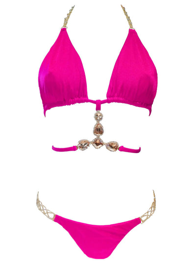 June Triangle Top & Tango Bottom - Pink - Regina's Desire Swimwear