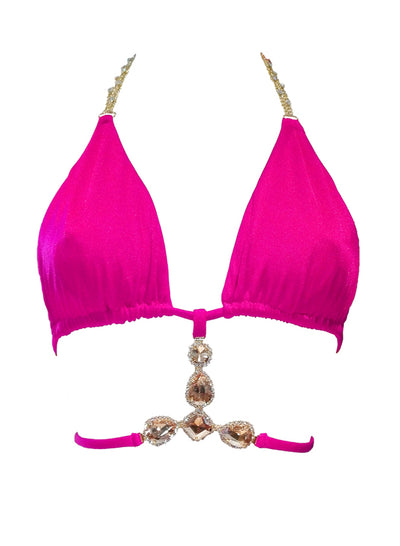 June Triangle Top - Pink - Regina's Desire Swimwear