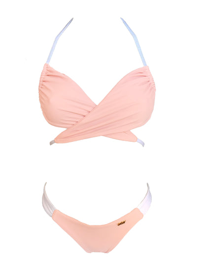 Niké Wrap Top & Classic Bottom - Powder Pink - Regina's Desire Swimwear